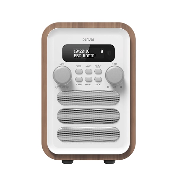FM/DAB+ Radio Bluetooth Puu/Valkoinen