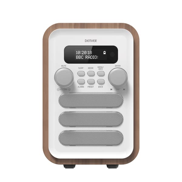 FM/DAB+ Radio Bluetooth Træ/Hvid