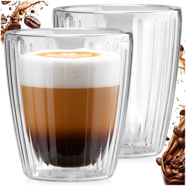 Dubbelväggiga glas, 230 ml, set om 2 för kaffe och te
