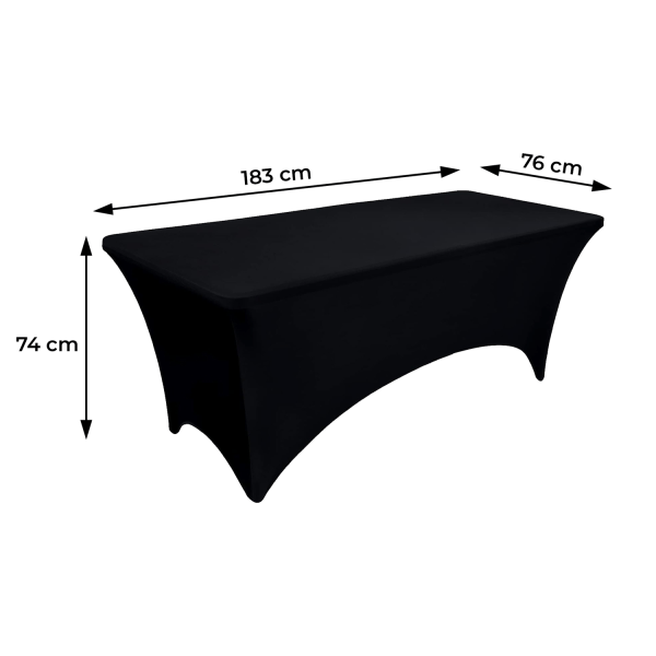 Universaali pöytäliinapäällinen ruokapöytään 180 cm 6FT musta ku