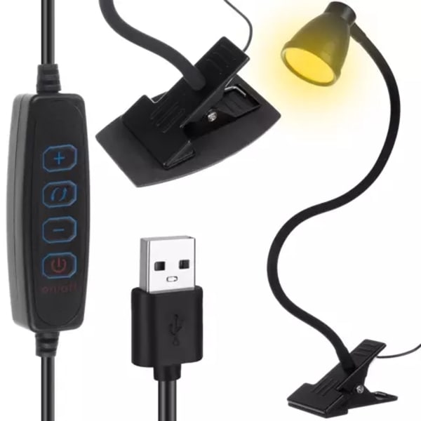 Bordlampe med clips - sort Izoxis 19454