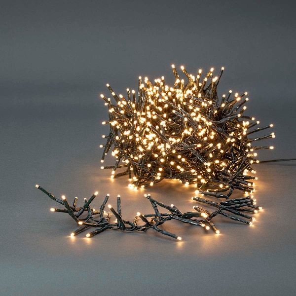 Julebelysning | Klynge | 576 LED's | Varm Hvid | 4.20 m | Lyseffekter: 7 | Indendørs eller udendørs | Strømforsyning