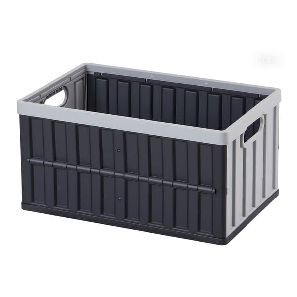 Hopfällbara förvaringsbehållare med lock, 65 liter, 2-pack, stapelbara
