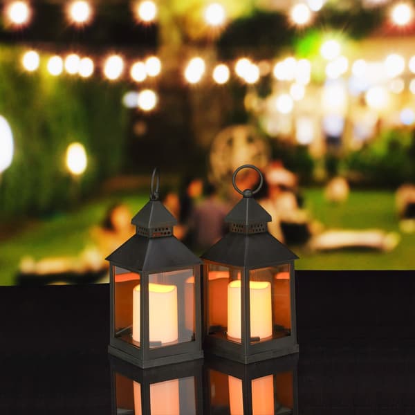 Set med 2 LED-lyktor – plast och glas