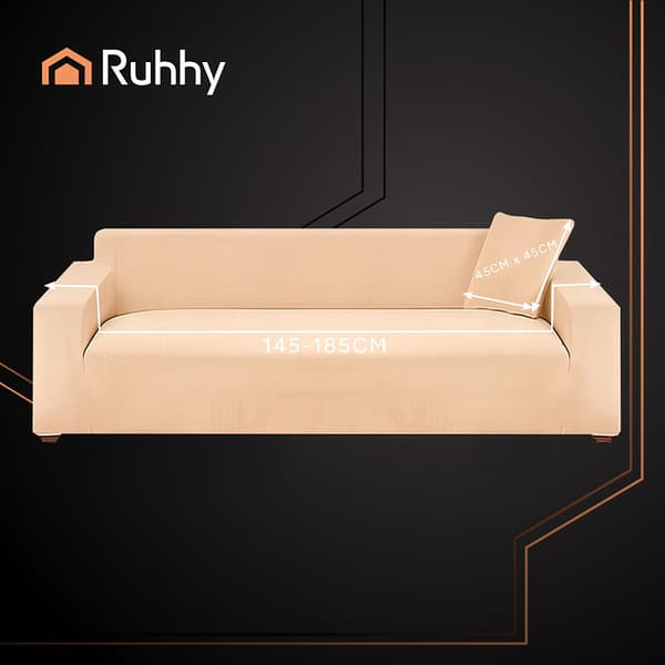 Beige Sofföverdrag, 145-185cm, Stretchtyg