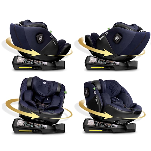 Nukido Aero Line Bilbarnstol Svart/Marinblå 0-36kg ISOFIX