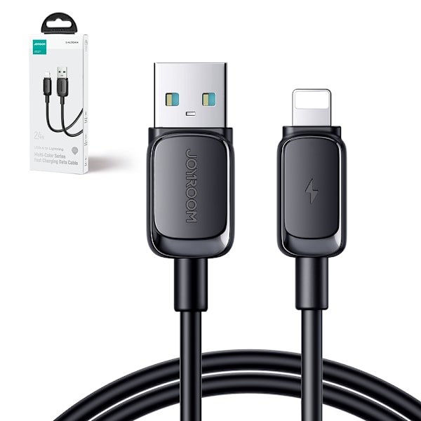 Kabel för iPhone Lightning - USB 2.4A 1.2m svart