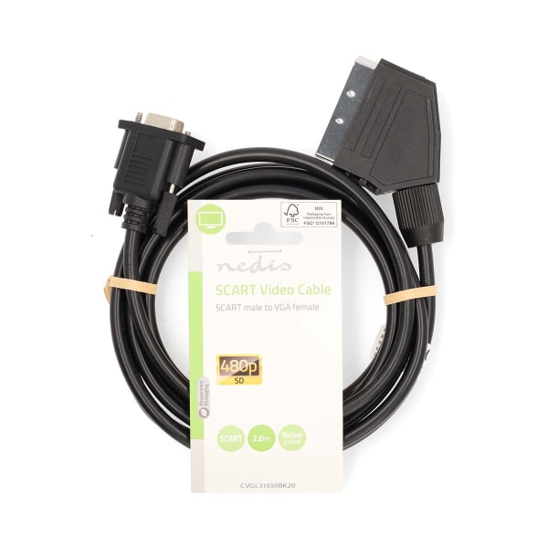SCART-kabel | SCART Hane | VGA hona 15p | Nickelplaterad | 480p