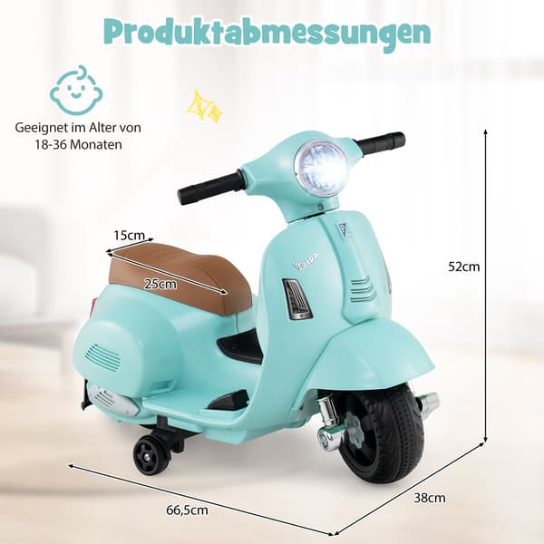 Børne elmotorcykel 6V med LED-forlygte, blå