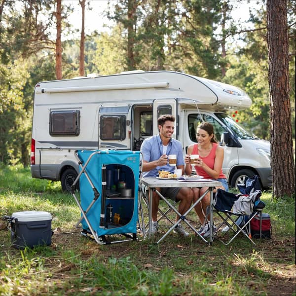 Campingskab, bærbar opbevaring, nem opsætning