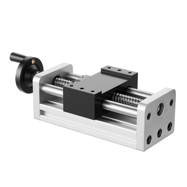 CNC lineær sceneaktuator, 100 mm slaglængde, håndhjul