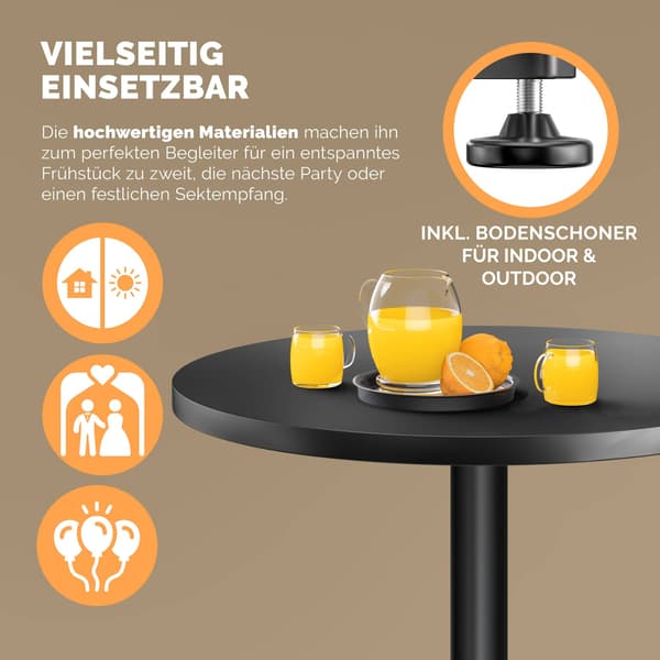 Justerbart hopfällbart barbordsset, svart, 60 cm, 2-pack