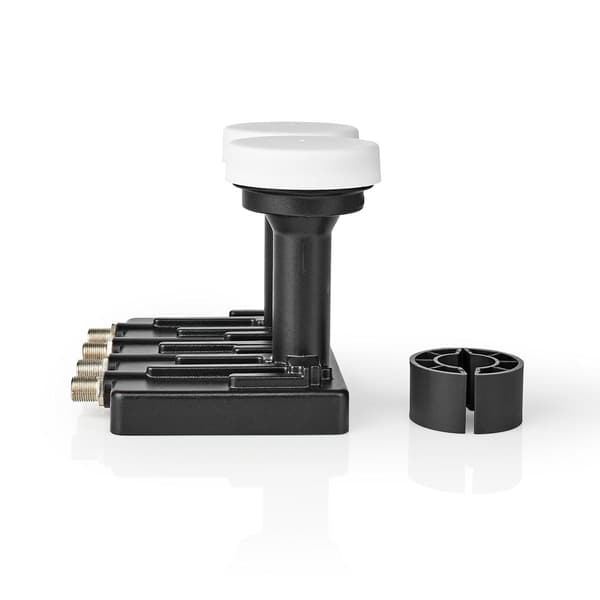 LNB | Quad Monoblock 6.0° | Udgangsforbindelse: 4x F-Connector | Støjfigurinterval: 0.85 dB | Konverteringsydelse: 52 - 67 dB | Sort | Egnet til: Astr