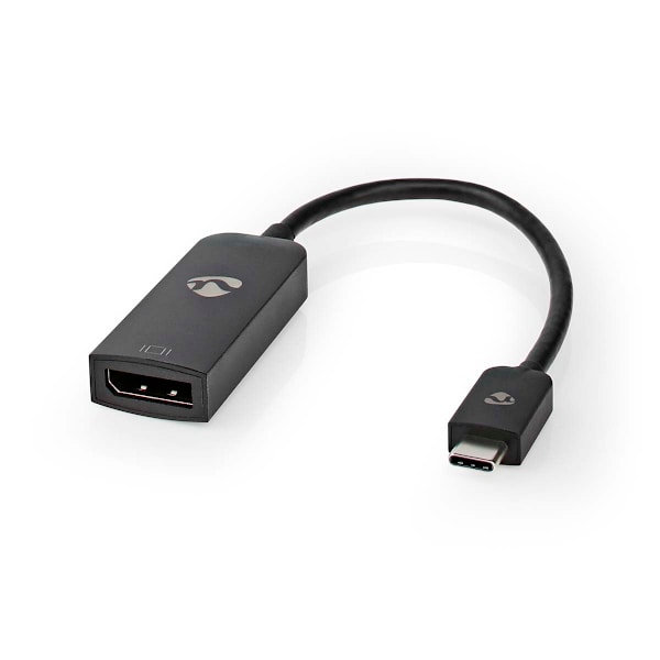 USB-C™ Adapter | USB 3.2 Gen 1 | USB-C™ Han | DisplayPort Hun | 8K@60Hz | 0.20 m | Runde | Nikkelplateret | PVC | Sort | Box