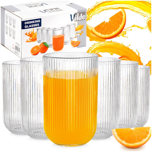 Sæt med 6 glas, 400 ml kapacitet