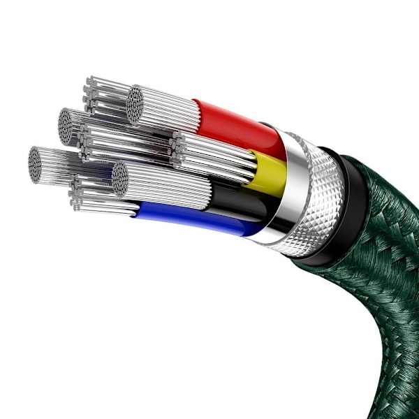 USB-C - USB-C kabel Cafule Metal Data Strømforsyning 100W 2m - grøn