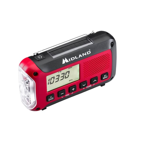 MIDLAND hätäradion virtapankki ER250BT punainen musta