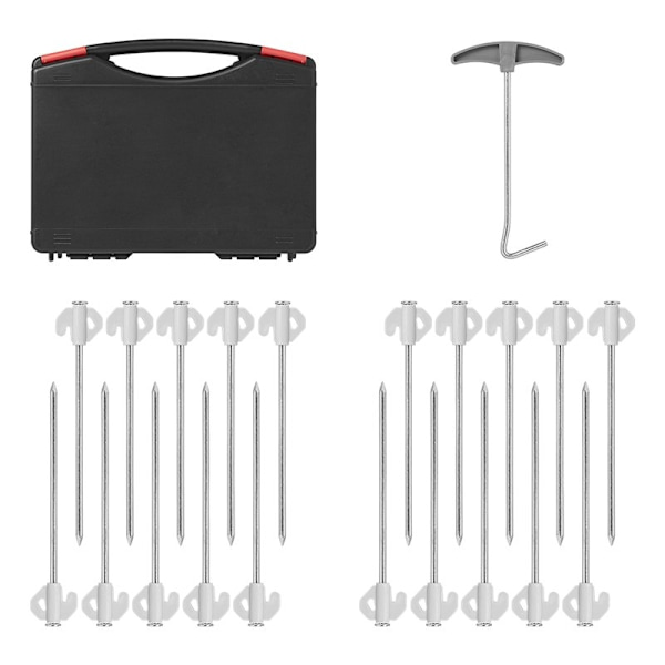 Rockpenna 20 cm metall med plastkrok - set med 20 stycken i fodral