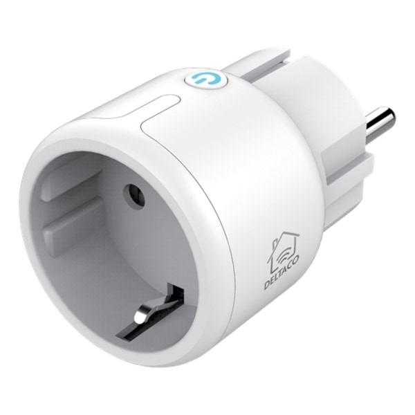 Deltaco Smart Home Strömbrytare, LED-indikator, WiFi 2,4GHz, 10A - Vit