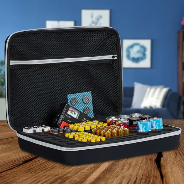 Batterikasse med tester