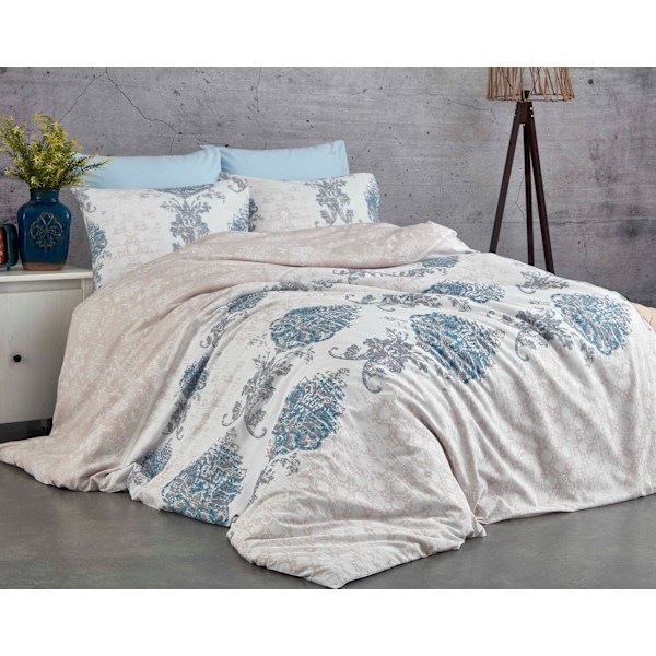Ranforce Double Quilt Cover Set Daisy - Blå