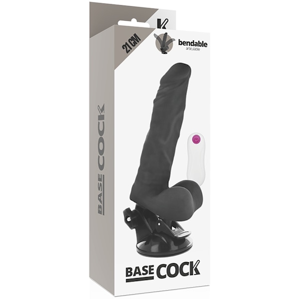 Basecock - Vibrador Articulable Control Remoto Negro 21 Cm -O- 5 Cm