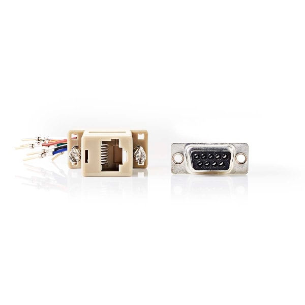 Sarjaporttisovitin | Sovitin | D-SUB 9-Pin Uros | RJ45 Naaras | Niklattu | Valkea | Laatikko