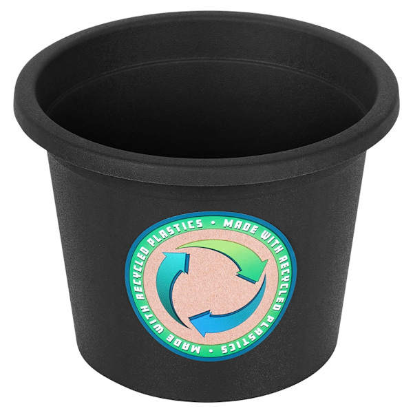 Havekrukke i plast, sort, rund, 14,5 cm, 3 stk.
