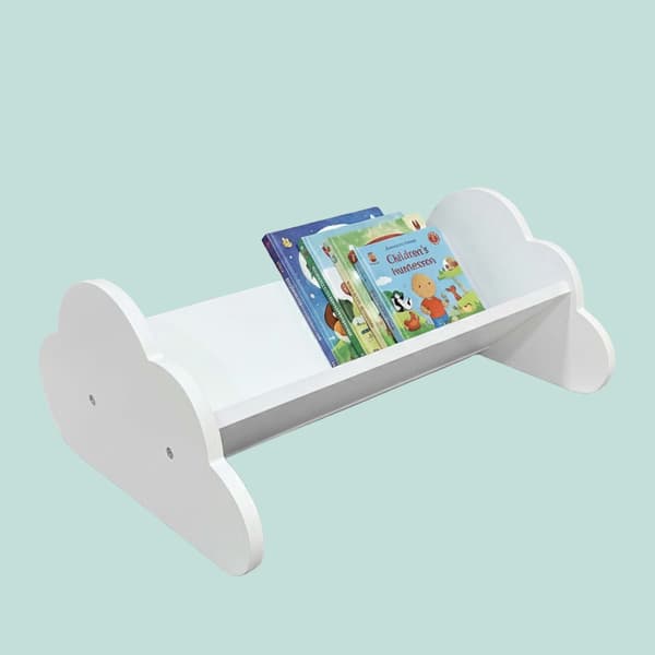 Barnbokhylla Cloud, vit MDF, 17x43x29 cm