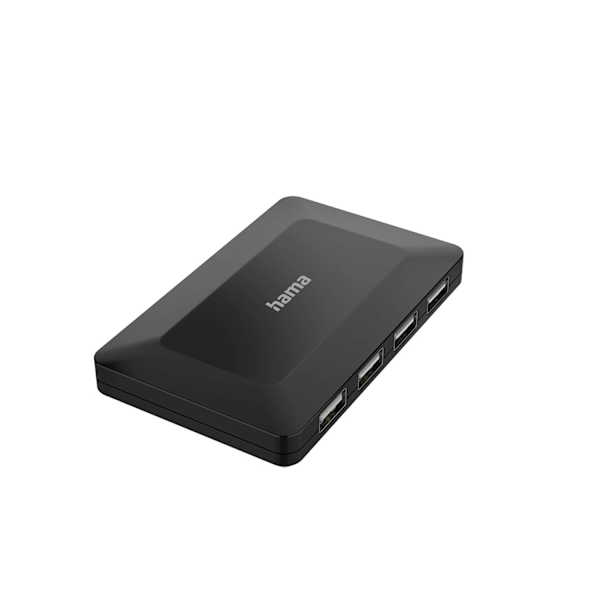 HAMA Hub USB-A 2.0 4x portit 480 Mbit/s Musta