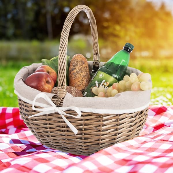 Flätad picknickkorg 40x31x40 cm