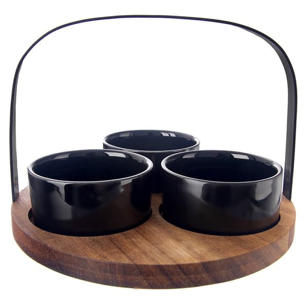 Keramiske snackskåle SORT 130 ml 4 stk.
