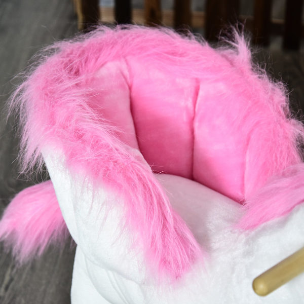 Keinuhevonen Keinueläin Lapsille, Pinkki + Valkoinen, 65 X 32 X 55 Cm