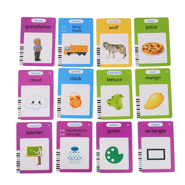 Interaktivt flashcard-læsersæt, 112 kort, skriveplade