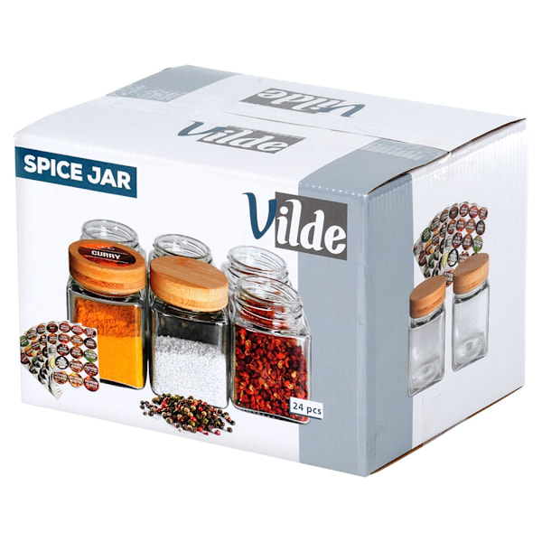Maustesäiliö lasi 100 ml 24 kpl + 90 tarraa