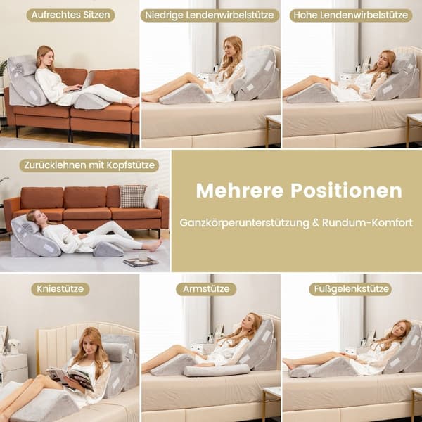 Kilkuddsset 4 delars säng Kilkudde Postoperativ Memory Foam Kuddset Grå