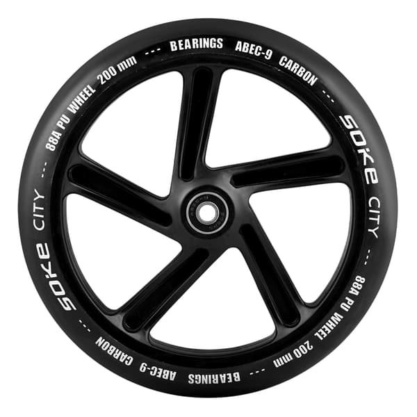 Stadsscooterhjul 200 mm Svarta 2-pack