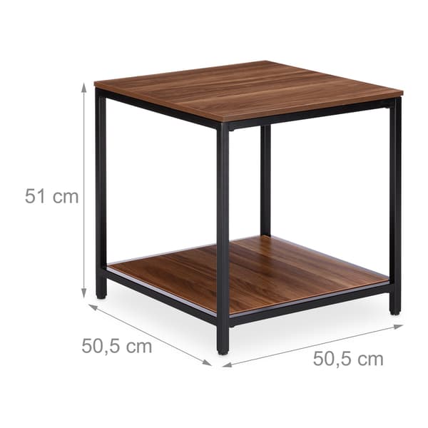 Sidobord i trä med metallfot