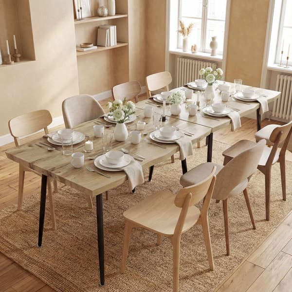 Matbord för 4 personer, 110 cm ek med stålben