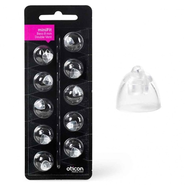 Oticon Dome Bass double minifit 8mm modell Alta/Nera (10/frp)
