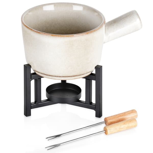 Fondueset, porslin, 450 ml, 4 st.