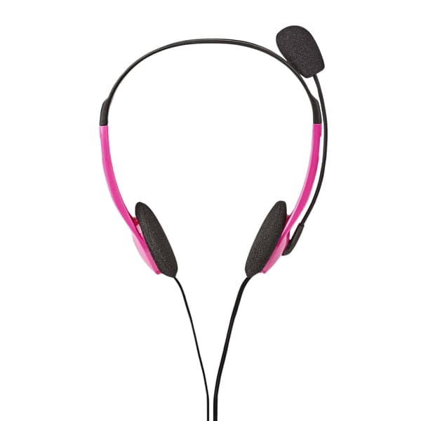 PC-headset | On-Ear | Stereo | 2x 3.5 mm | Fold-Away Mikrofon | Pink