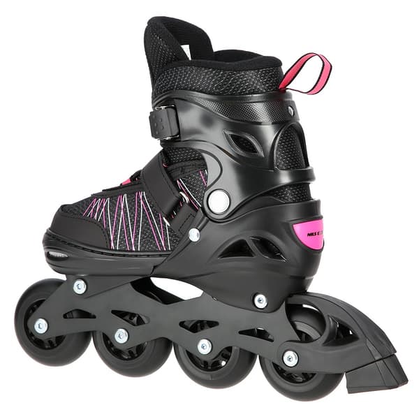 2-i-1 inline & skøjter, sort/lyserød, størrelse S (31-34)