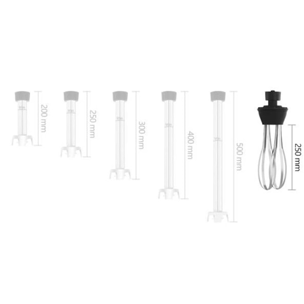 Vispilällä varustettu vispilä Royal Catering RCMA-250W 250 mm sauvasekoittimen sekoittimen ohjaamiseen