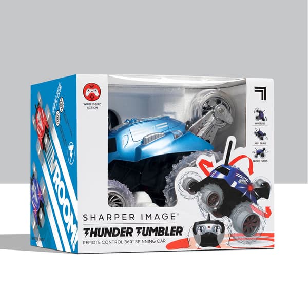 RC Monster Spinningbil med Stuntknap, Blå