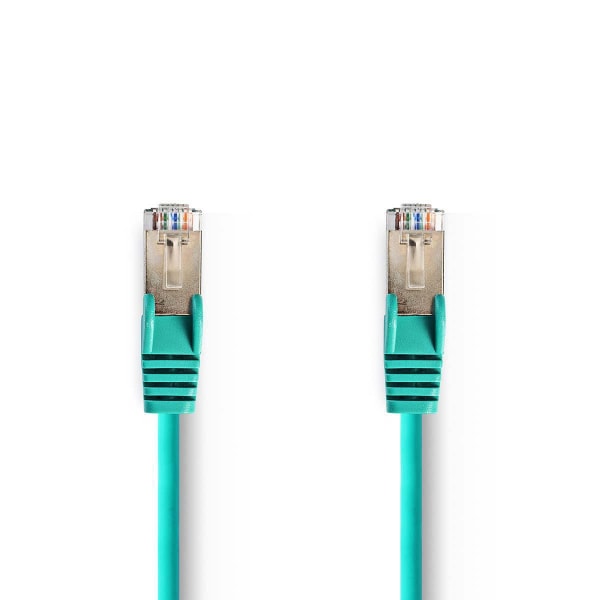 CAT5e verkkokaapeli | SF/UTP | RJ45 uros | RJ45 uros | 5.00 m | Pyöreä | PVC | Vihreä | Muovipussi