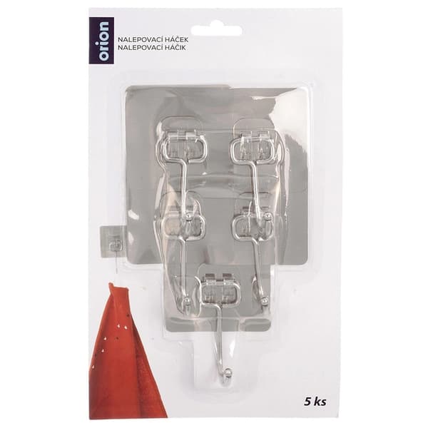 Självhäftande krokar i rostfritt stål, 6,5 cm, 5-pack