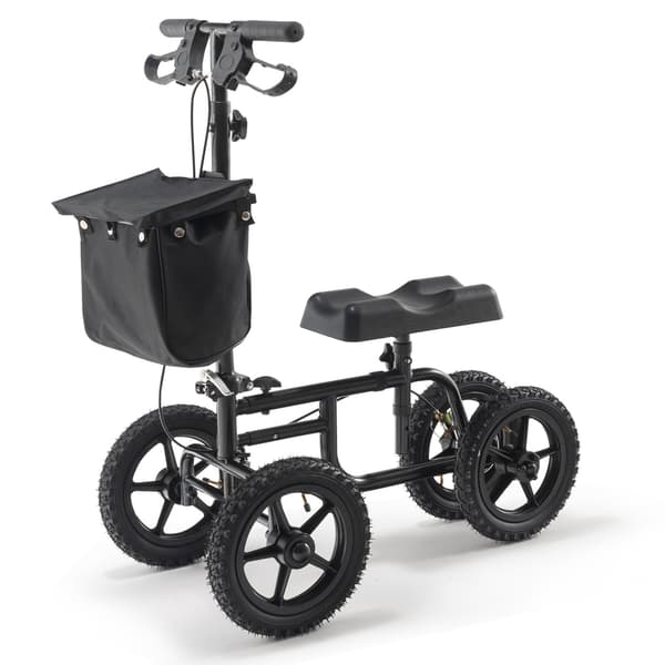 Hopfällbar knäscooter – 12-tums terräng, 145 kg, dubbla bromsar