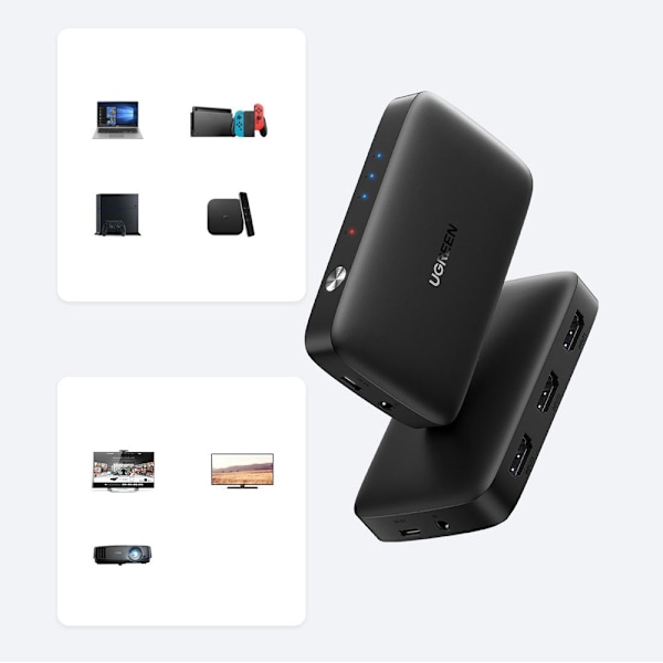 Switch splitter switch HDMI - 3x HDMI 4K 30Hz svart