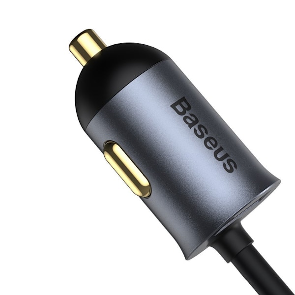 Billaddare splitter 3x USB + USB-C 120W PPS QC PD grå